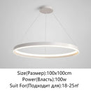 Axyaa Modern LED Round Chandelier for Home Indoor Lighting, Black/White, Living Room to Kitchen