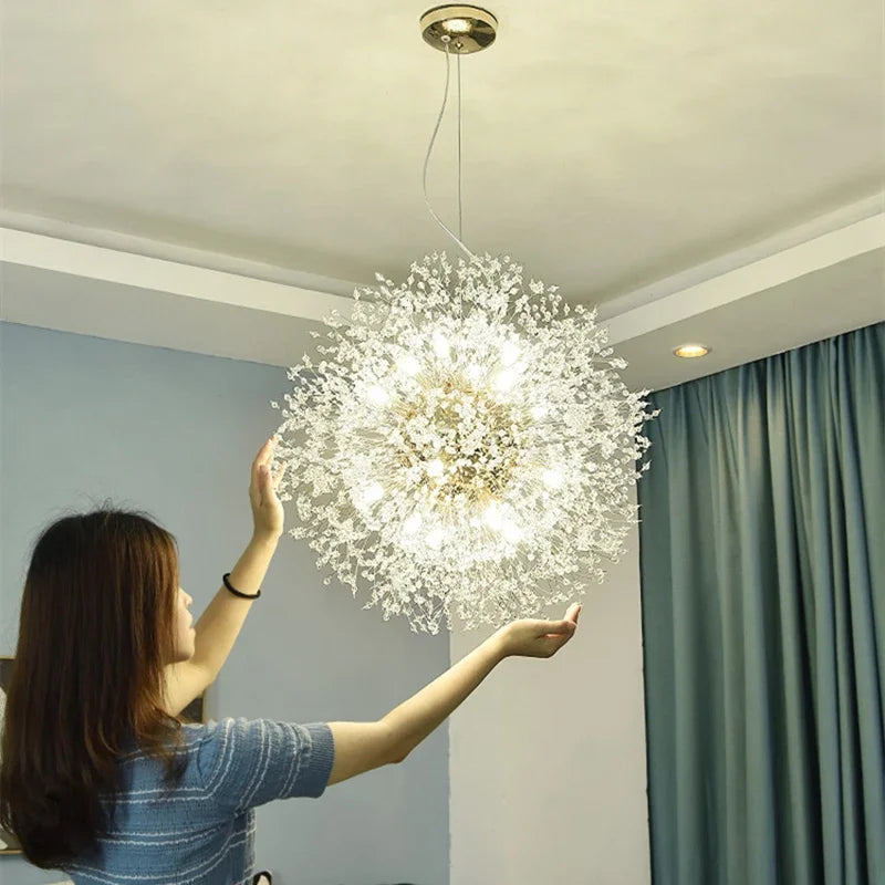 Axyaa Dandelion Chandelier LED Pendant Lamp for Dining Room and Bedroom