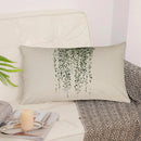Axyaa Green Plant Pillow Cover 30x50cm Linen Rectangular Sofa Cushion Home Decor