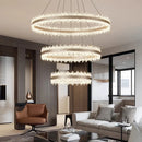 Axyaa Modern Ring Stairs LED Chandeliers for Living and Dining Room Lighting