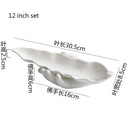 Axyaa Ceramic Dessert Plate Set: Creative Sushi & Snack Serving Dishes.