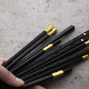 Axyaa Metal Chopsticks Set: Japanese & Chinese Sushi Alloy Non-slip Reusable Sticks