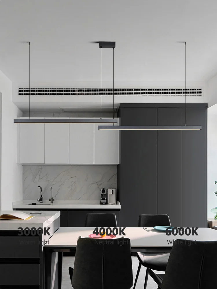 Axyaa Aluminum Modern Chandelier Strip for Dining Room, Bar & Kitchen Tables