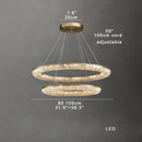 Axyaa Luxury Gold Round LED Chandelier for Living Room, Bedroom, and Dining Table