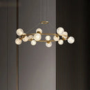 Axyaa Glass Chandelier: Modern Nordic LED Pendant Light for Living Room