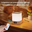 Axyaa Night Lamp Clock LED Remote Control USB Rechargeable 3 Colors Bedside Lamp