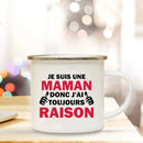 AXYAA Best Mom French Print Enamel Coffee Mug - Home Drinkware Gift