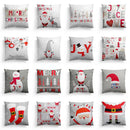 Axyaa Merry Christmas Santa Square Cushion Cover for Sofa and Home