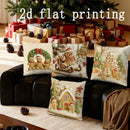 Axyaa Gingerbread Christmas Pillow Covers - Decorative Cushion Set for Sofa, Bedroom, Car