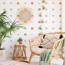 Axyaa Boho Daisy Flowers Cartoon Wall Stickers for Kids Room and Nursery Decor