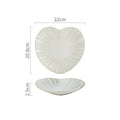 Axyaa Heart Shaped Ceramic Dessert Sushi Snack Plate - Striped Tableware Display