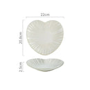 Axyaa Heart Shaped Ceramic Dessert Sushi Snack Plate - Striped Tableware Display
