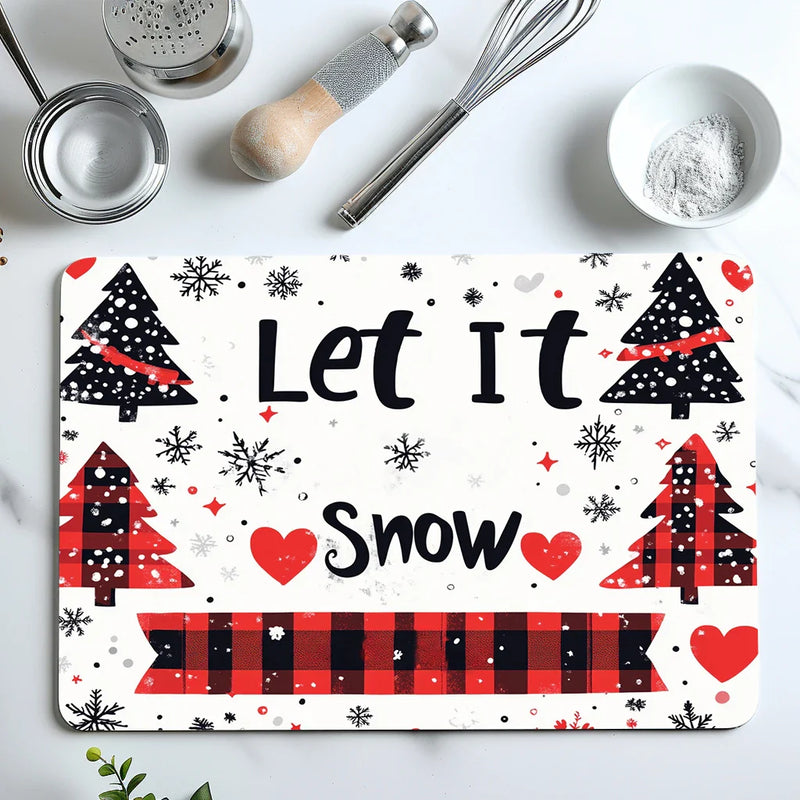 Axyaa Snowflake Kitchen Drying Mat - Quick Dry & Antiskid Snowflake Drain Pad