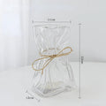 Axyaa Clear Glass Vase: Creative Irregular Folded Design for Hydroponic Flowers & Terrariums