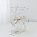 Axyaa Clear Glass Vase: Creative Irregular Folded Design for Hydroponic Flowers & Terrariums