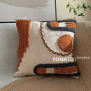 Axyaa Embroidered Geometry Tassel Pillow Cover for Stylish Home Decor