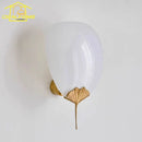 Axyaa Brass Ginkgo Wall Lamp LED G9: Luxury Medieval Zen Art for Living Room or Bedroom