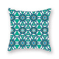 Axyaa Teal Blue Geometric Cushion Cover for Home Sofa Decor
