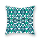 Axyaa Teal Blue Geometric Cushion Cover for Home Sofa Decor