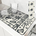Axyaa Ocean Fish Sailboat Drying Mat, Color Line Table Mats