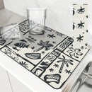 Axyaa Ocean Fish Sailboat Drying Mat, Color Line Table Mats