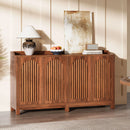 Tribesigns 57" Walnut Farmhouse Sideboard Cabinet with Doors & Shelves by Axyaa