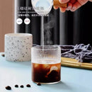 Axyaa Striped Glass Cups: Vintage Cocktail Glassware for Lattes & Iced Coffee