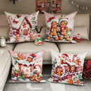 Axyaa Gingerbread Train Pillowcase - Festive Home Sofa Decor