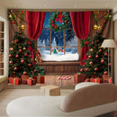 Axyaa Christmas Day Party & Night View Tapestry Background Cloth for Home Decoration