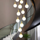 Axyaa Crystal Chandelier Stair Pendant Lamp Living Room Lights