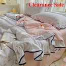 Axyaa Kapok Ruffle Leaf Edge Summer Quilt Set - Double-Layer Yarn, Wrinkle-Free