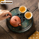 Axyaa Retro Iron Paint Gaiwan Tea Tray Coasters Set