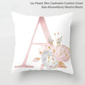 Axyaa Pink Letterwork Cushion Cover 45*45cm, Wedding Party Decor, Elegant Wedding Pillow