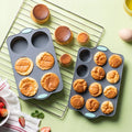 Axyaa Silicone Mini Muffin Mold 6/12-Hole Baking Pan Non-Stick Cupcake Pudding Tool