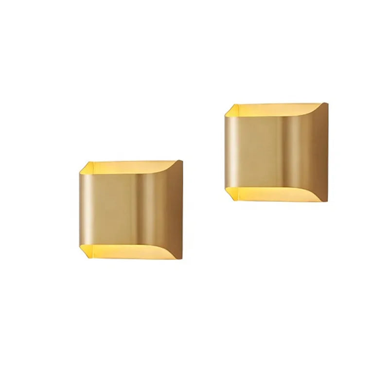 Axyaa Modern Copper Brass Wall Sconce Minimalist Wall Lamp for Living Room