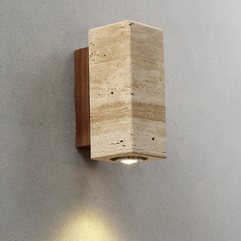 Axyaa Yellow Marble LED Wall Lamp for Bedroom and Living Room