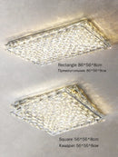Axyaa Nordic Crystal LED Ceiling Chandelier - Luxury Gold Chrome Lighting for Home Décor