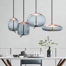 Axyaa Blue Glass LED Pendant Lamp for Coffee Shop & Bar Counter Chandelier