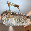 Axyaa Luxury Round Crystal Chandelier for Modern Living Room and Kitchen Island
