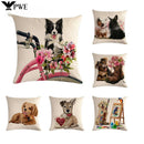Axyaa Cute Animal Print Pet Pillow Cover for Home Sofa Decoration