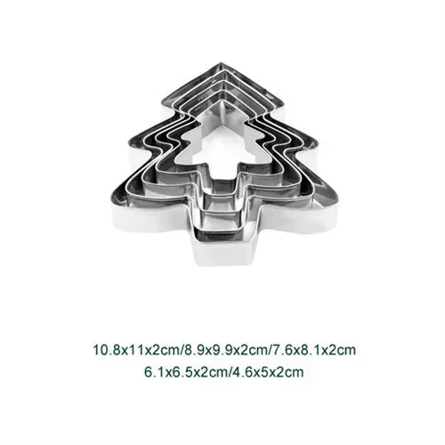 Axyaa Christmas Cookie Cutter Set - Stainless Steel Xmas Themed Biscuit Cutters