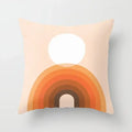Axyaa Minimal Line Abstract Sun Pattern Plush Pillow Case