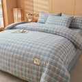 Axyaa Plaid Striped 100% Cotton Comforter Blanket for Warmth & Comfort