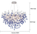 Axyaa Crystal Teardrop Chandelier: Elegant Glass Pendant Lamp for Bedroom Ceiling Lighting