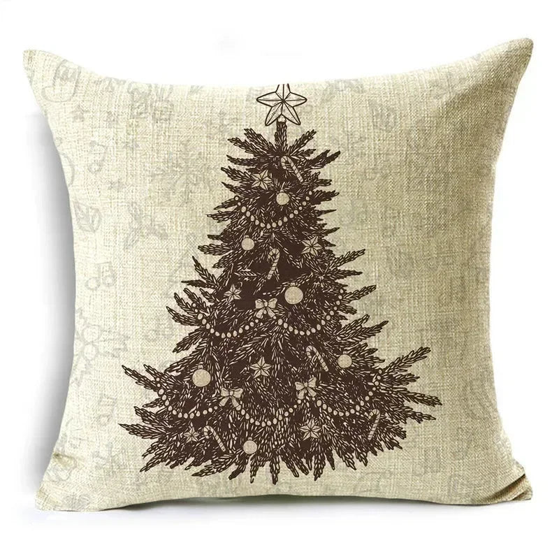 Axyaa Christmas Linen Cushion Cover Merry Gifts 18*18in
