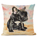 Cute Bulldog Hand-Painted Linen Pillowcase by Axyaa Teddy Collection