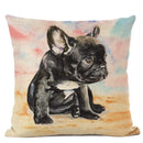 Cute Bulldog Hand-Painted Linen Pillowcase by Axyaa Teddy Collection