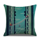 Axyaa Landscape Linen Pillowcase - Home Sofa Office Decoration - 45*45cm