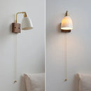 Axyaa Nordic LED Wall Lights Walnut Ash Rotatable Glass Copper Stair Fixtures