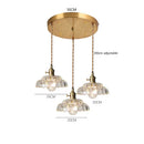 Axyaa Copper LED Glass Pendant Light Fixture Vintage Hanging Lamp